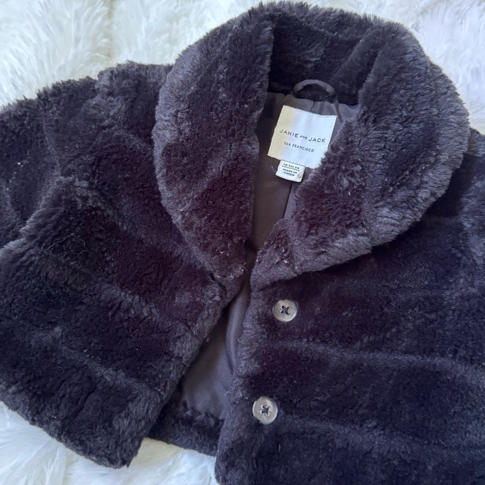 Janie and Jack Festive Faux Fur Cropped Jacket